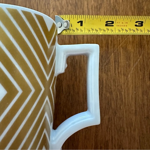 2013 Starbucks White Gold Coffee Mug Cup by Rosanna Art Deco Mid Century 12 oz - Picture 6 of 7